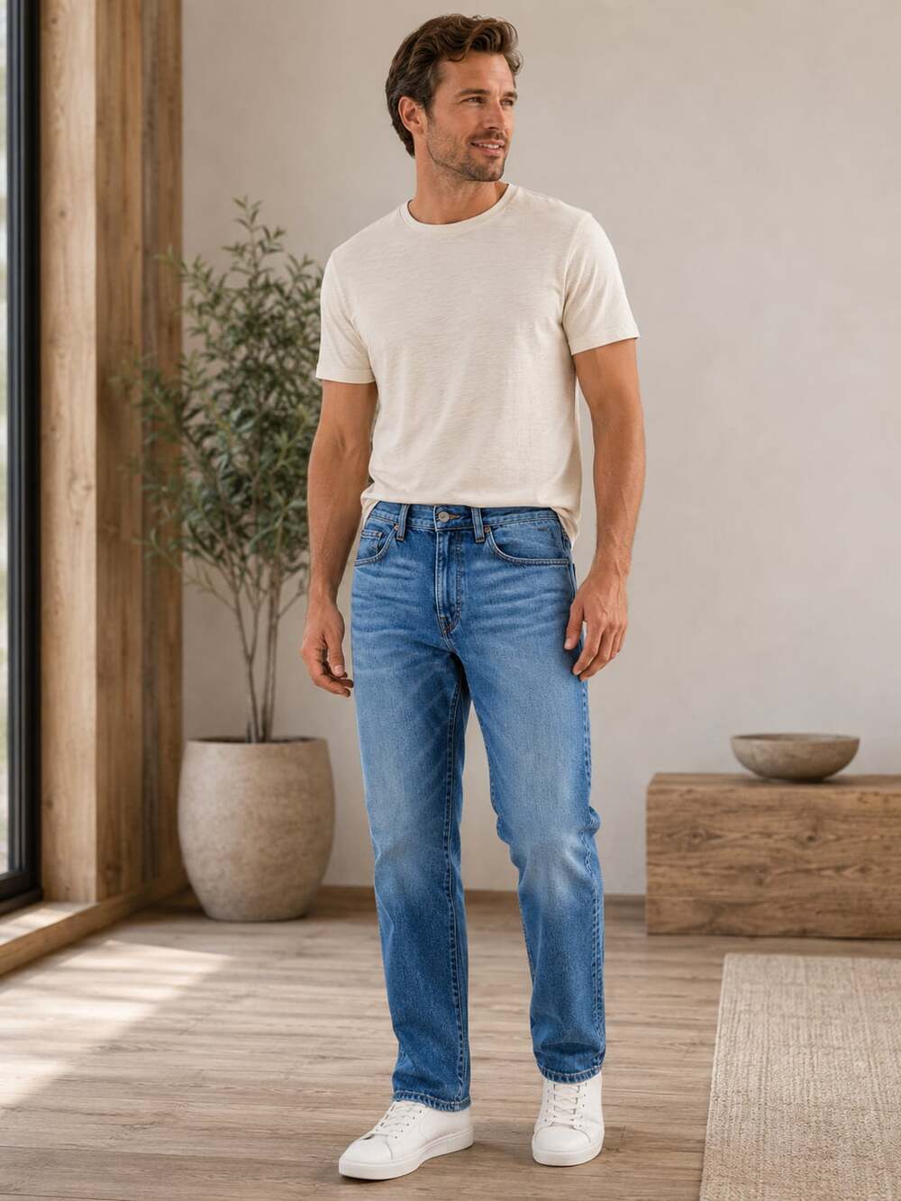 Paul Smith Jeans Mens 34R Blue Straight Leg Denim Button Fly 100% Cotton